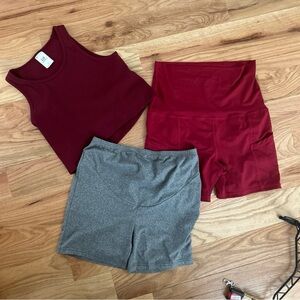 Maternity workout bundle shorts and crop top